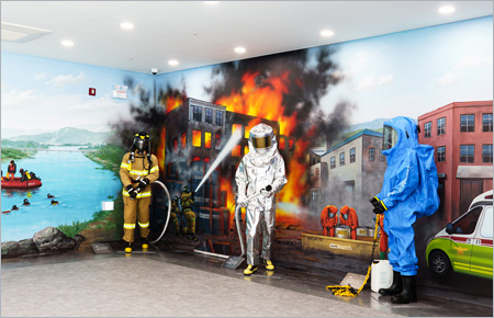 Firefighting activity uniform exhibition